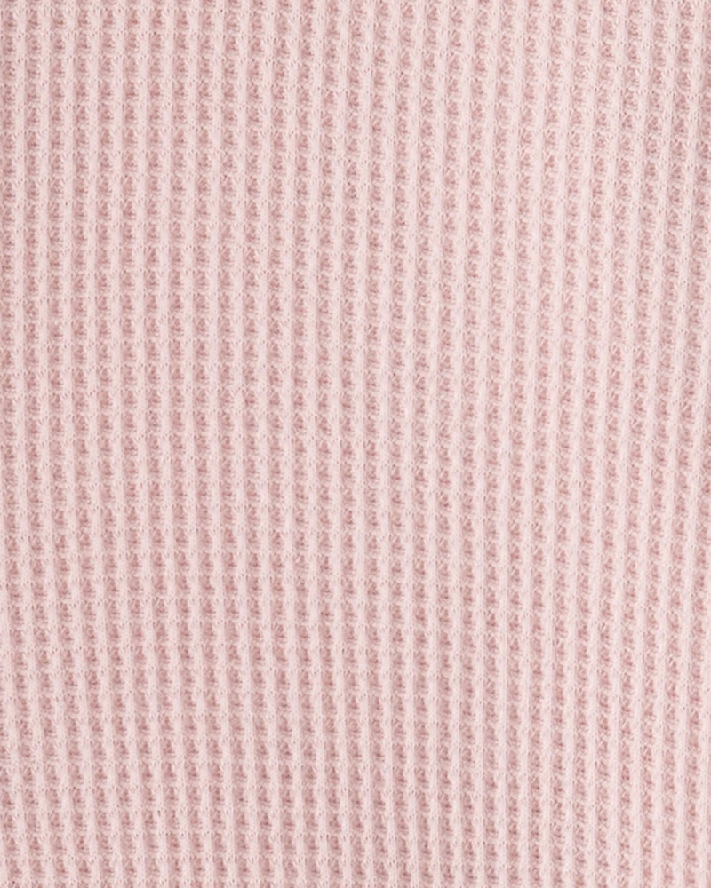 Girls Waffle Knit Hooded Jacket Made with Organic Cotton