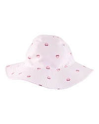Toddler Girl Heart Print Reversible Swim Hat - Purple