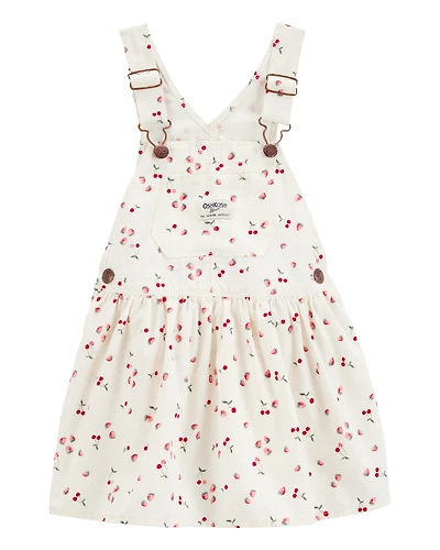 Toddler Girl Cherry-Print Jumper Dress - White