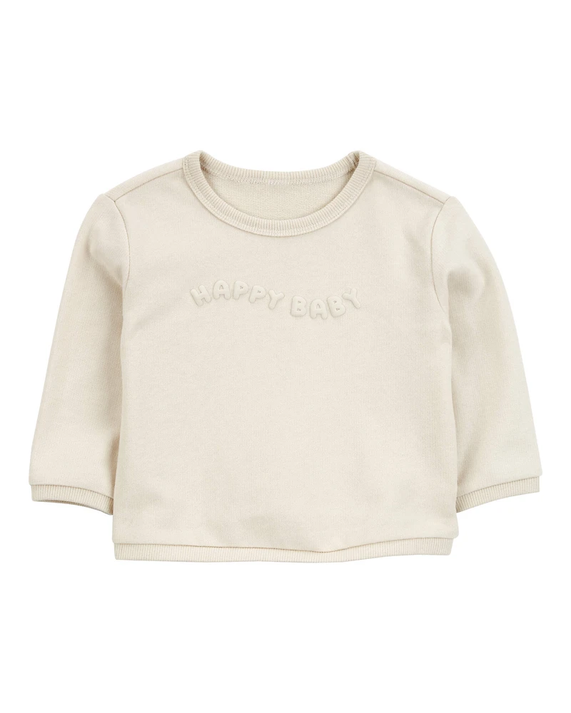 Baby Glitter Fleece Sweatshirt- Ivory