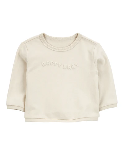 Baby Glitter Fleece Sweatshirt- Ivory