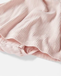 Baby Girl Pointelle Romper Made With Organic Cotton