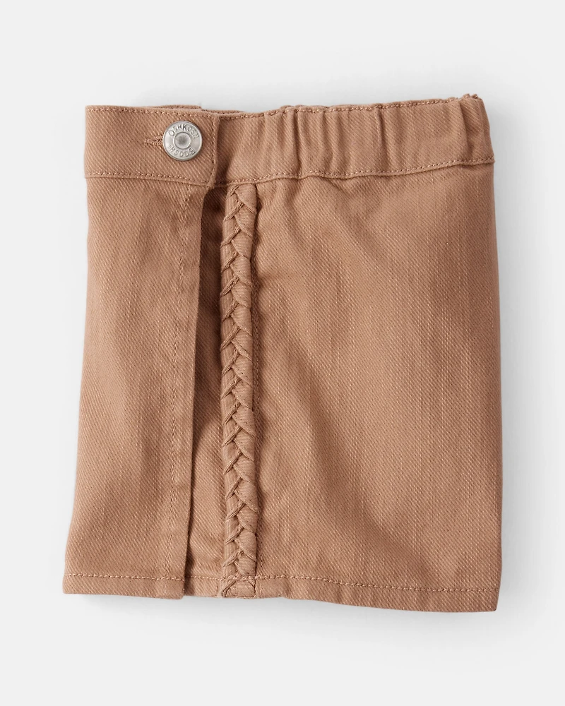 Toddler Girl 100% Cotton Skort - Brown