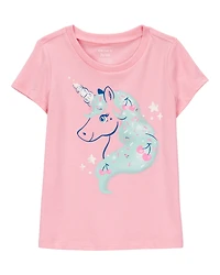 Toddler Girl Unicorn Short-Sleeve Graphic Tee - Pink