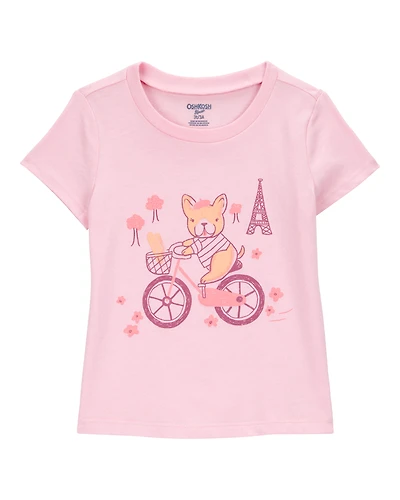 Toddler Paris Short-Sleeve Graphic Tee - Pink