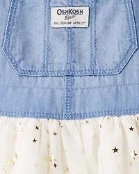 Toddler Girl Chambray Tulle Skirtall - Blue/Cream