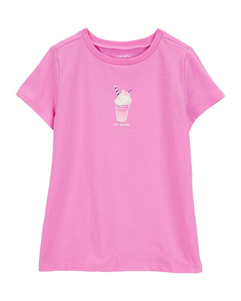 Girls Milkshake Short-Sleeve Graphic Tee - Purple
