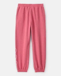Girls Heart French Terry Joggers - Pink