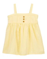 Baby Seersucker Tank Dress - Yellow
