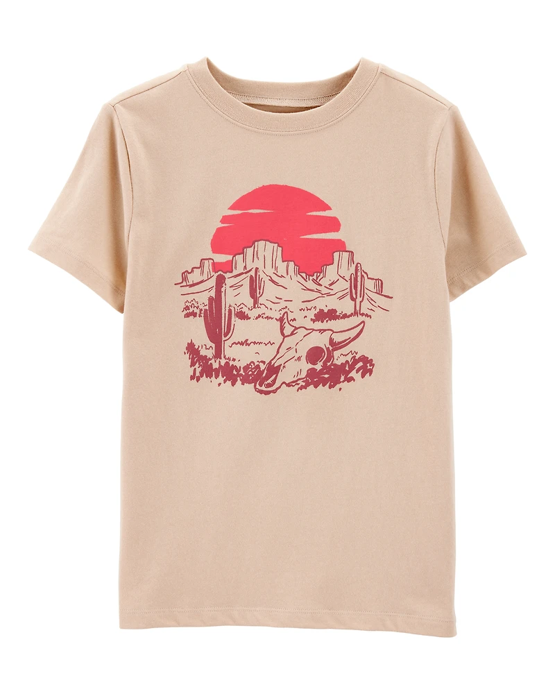 Kid Desert Landscape Short-Sleeve Graphic Tee - Khaki