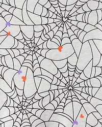 Girls Halloween Spiderwebs Long-Sleeve Dress - Black/White