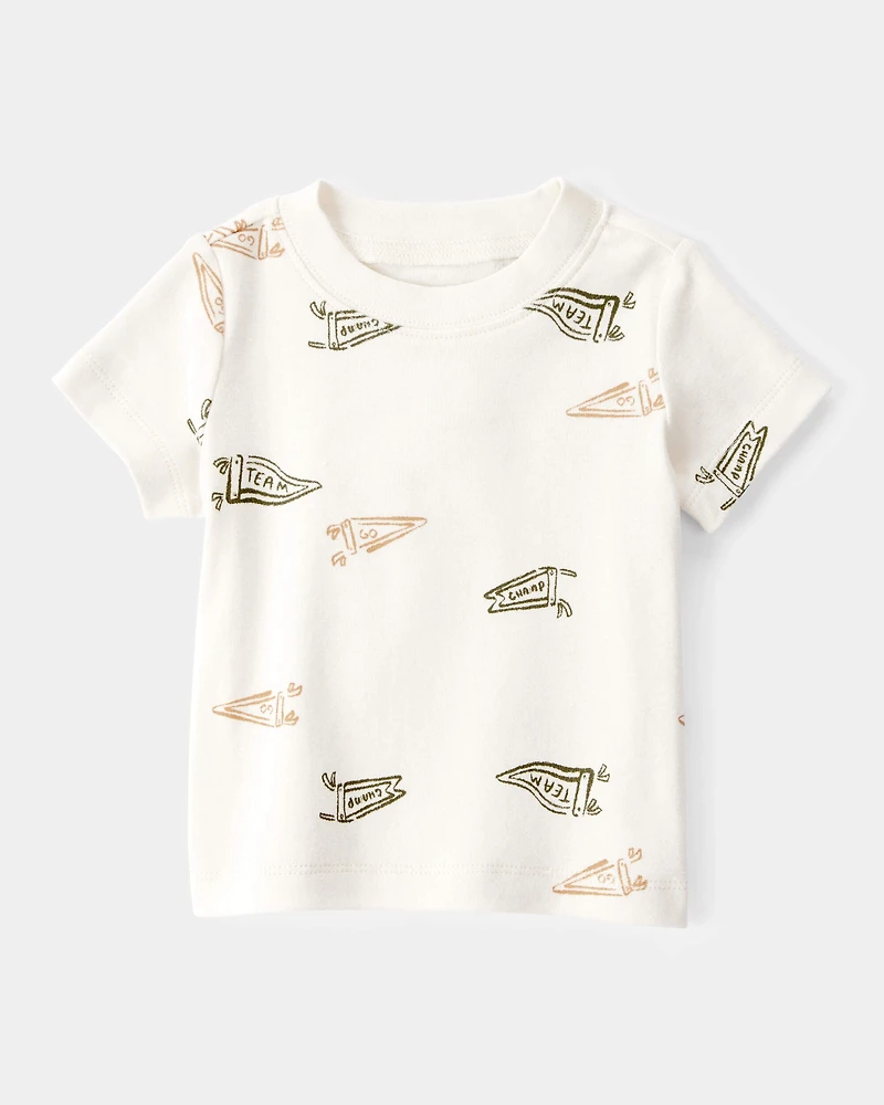 Baby 2-Piece Team Champ Tee & Overall Set - Ivory/Olive
