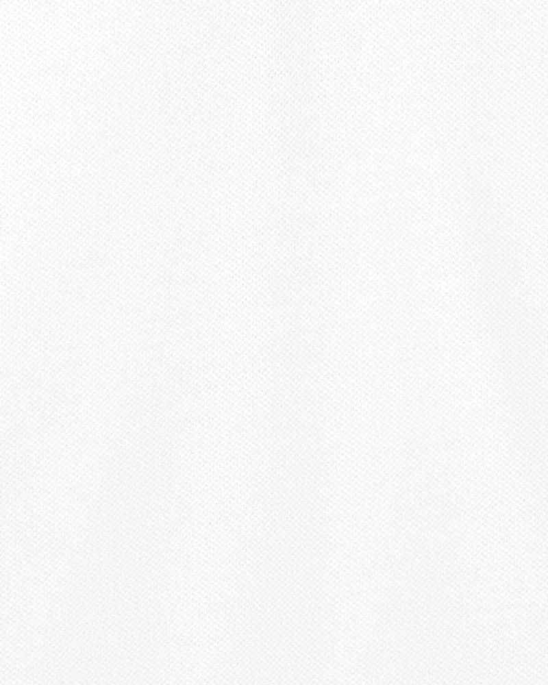 Girls Piqué Polo Shirt - White