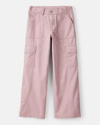 Girls Cotton Wide-Leg Pants - Pink
