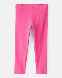 Toddler Girl 2-Piece Striped Long-Sleeve Top & Solid Stretch Leggings Set - Pink/Ivory