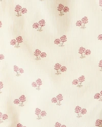 Baby Girl Organic Cotton Corduroy Overalls Garden Bloom Print
