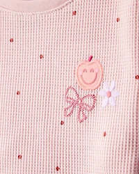 Baby Girl Polka Dot Short-Sleeve Top - Pink