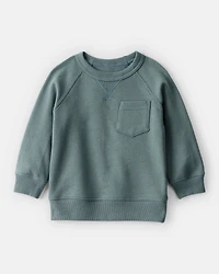 Baby Boy Solid Fleece Long-Sleeve Sweatshirt - Green