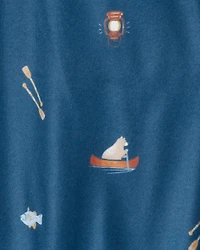 Toddler 2-Piece Camp Snooze Loose Fit Pajamas - Navy/White