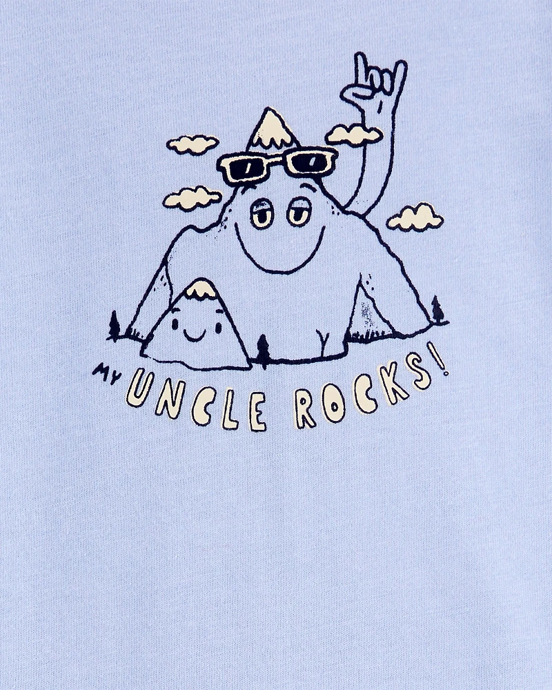 Baby "Uncle Rocks" Short-Sleeve Bodysuit - Blue