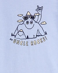 Baby "Uncle Rocks" Short-Sleeve Bodysuit - Blue