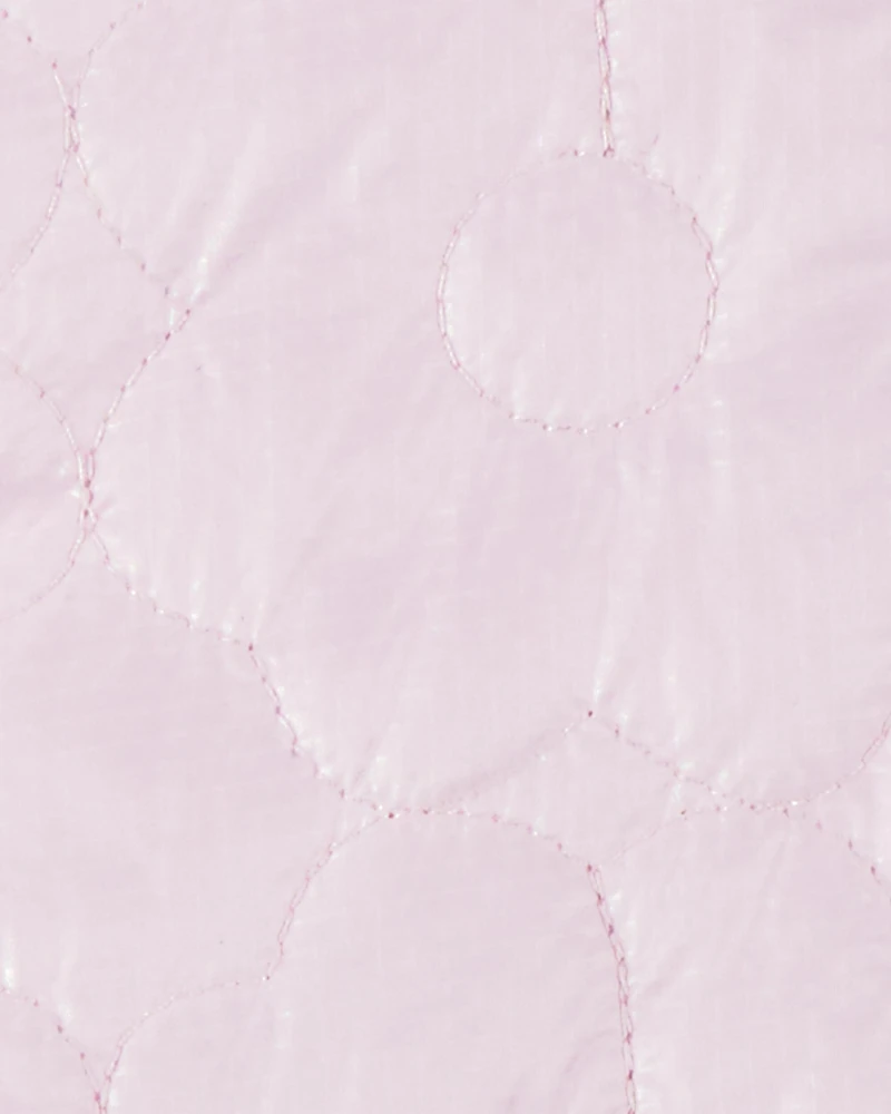 Toddler Girl Floral Quilted Midweight Jacket - Pink