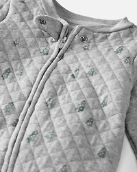 Baby Organic Cotton Quilted Holiday Tree Print Sleep & Play Pajamas