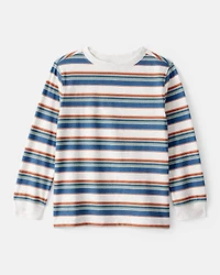 Boys Striped Long-Sleeve Tee -Grey