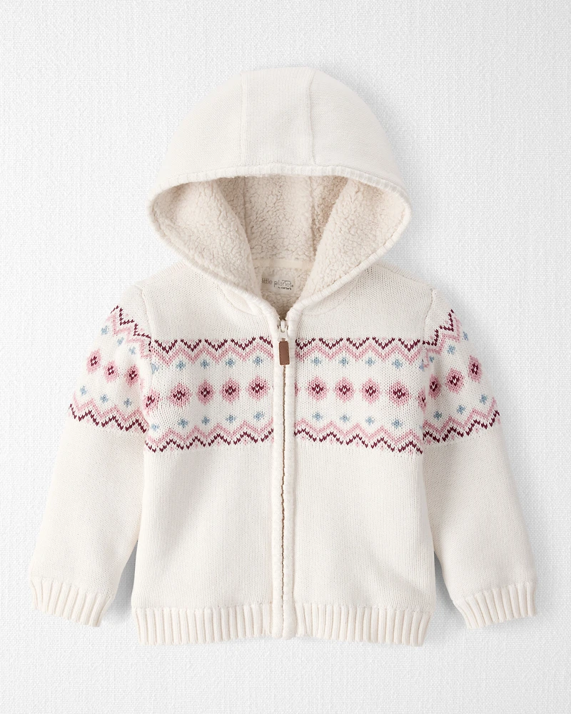 Toddler Girl Organic Cotton Fair Isle Sweater Knit