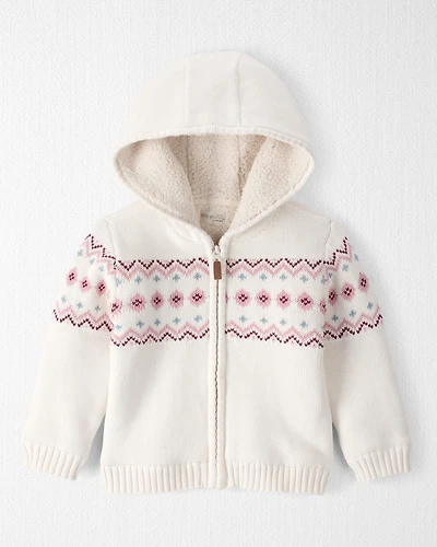 Toddler Girl Organic Cotton Fair Isle Sweater Knit