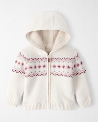 Toddler Girl Organic Cotton Fair Isle Sweater Knit