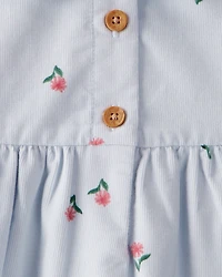 Toddler Girl Corduroy Dress - Grey