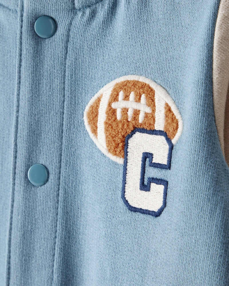 Baby Boy Varsity Jumpsuit - Blue