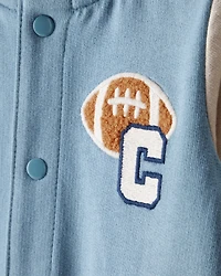 Baby Boy Varsity Jumpsuit - Blue