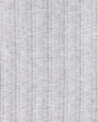 Girls Pointelle Long-Sleeve Top - Grey