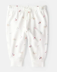 Baby Girl Paint Print PurelySoft Long-Sleeve Tee & Pant Set - Ivory