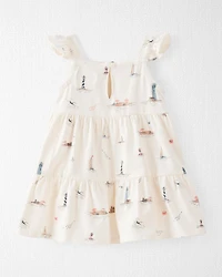 Baby Organic Cotton Dress Coastal Vacation Print