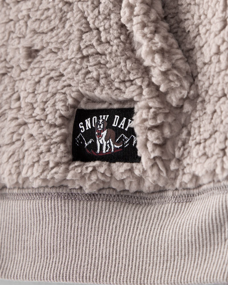 Toddler Boy Sherpa Pullover Sweatshirt - Brown
