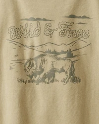 Boys Wild And Free Long-Sleeve Graphic Tee - Brown