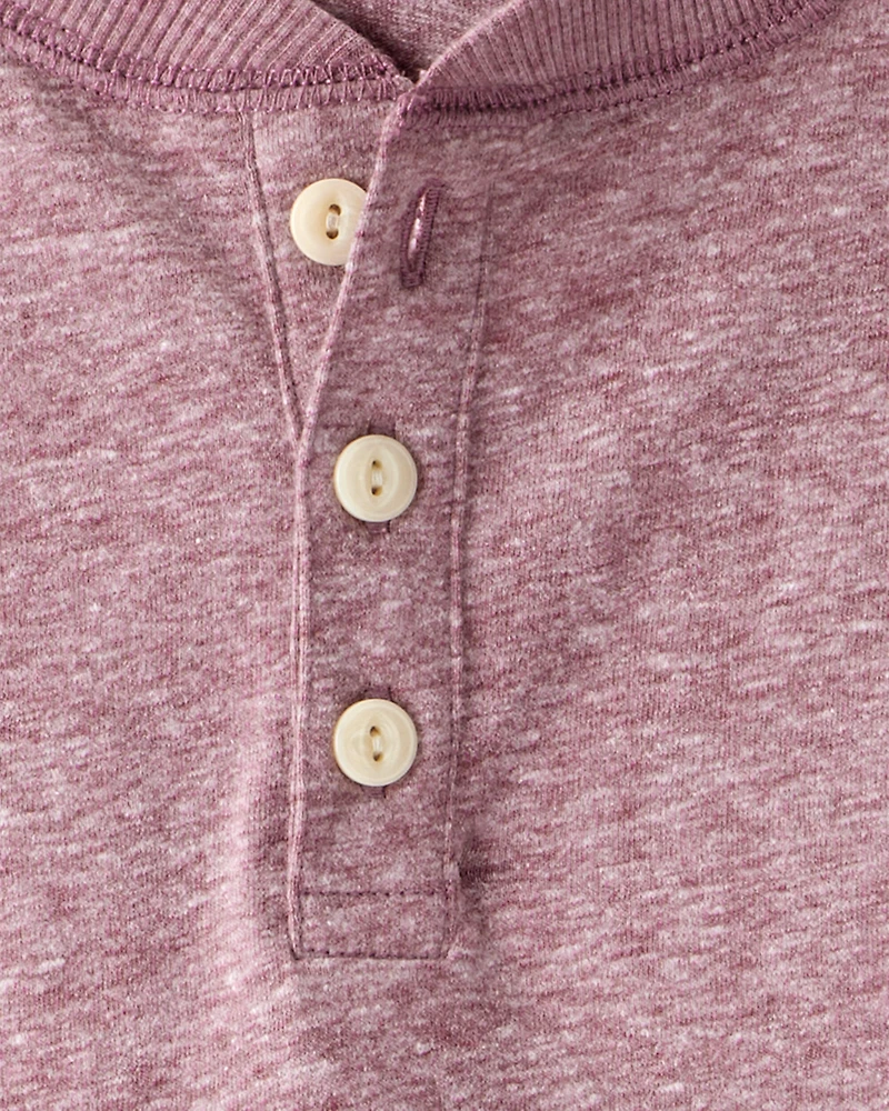 Boys Long-Sleeve Henley - Red
