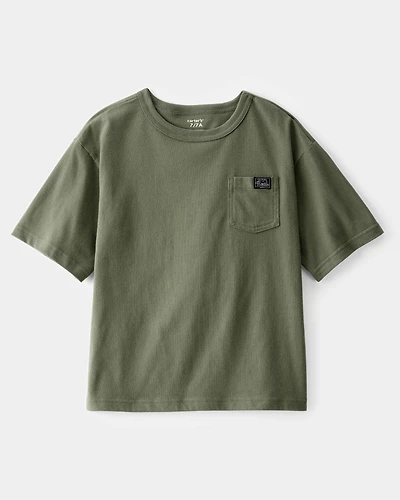 Kid "Keeping It Real" Relaxed Pocket Tee - Green