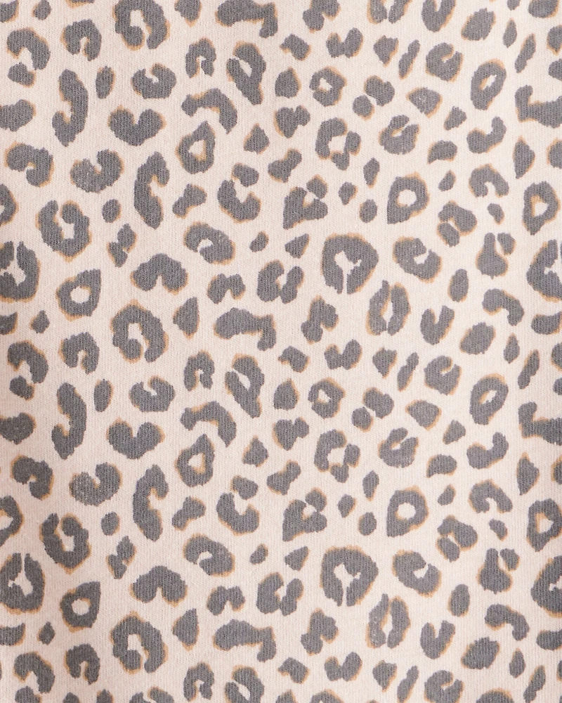 Toddler Girl 2-Piece Leopard Print Top & Stretch Leggings Set - Brown