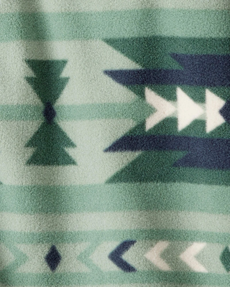 Boys Southwestern Print Button-Down Shirt - Green