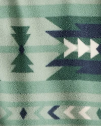 Boys Southwestern Print Button-Down Shirt - Green