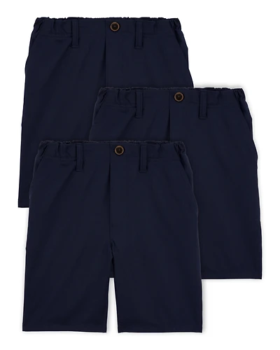 Kid 3-Pack Active Pull-On Uniform Shorts - Navy