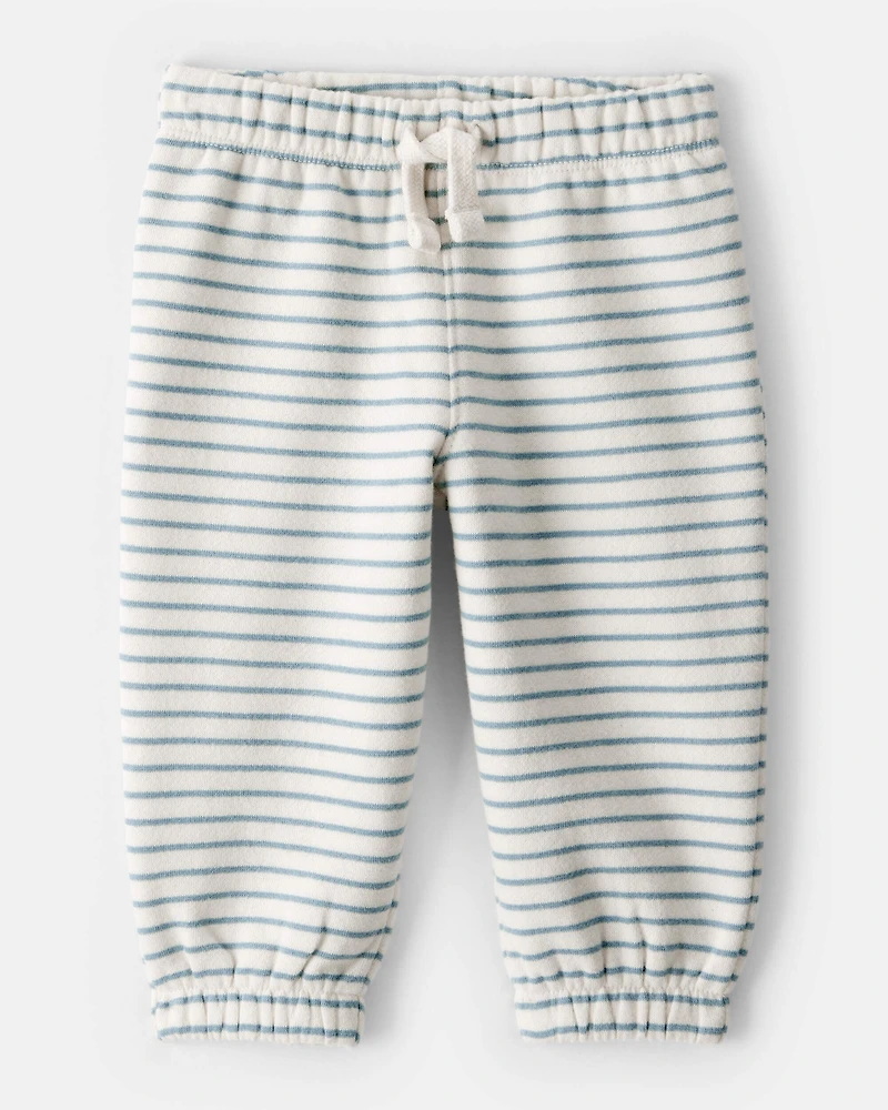 Baby Boy Stripe Fleece Pants - Blue