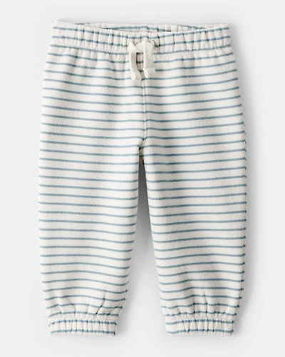 Baby Boy Stripe Fleece Pants - Blue