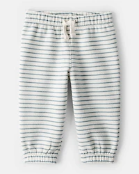Baby Boy Stripe Fleece Pants - Blue