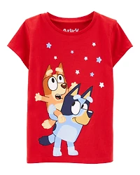 Toddler Girl 4th Of July Bluey Tee
