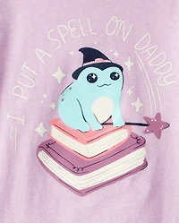 Toddler Girl I Put A Spell On Daddy Long-Sleeve Graphic Tee - Purple
